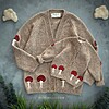 Adult Mushroom Cardigan - Gri/Brown