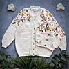 Adult Flower Cardigan - Alb