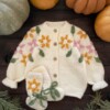 Flower Cardigan - Crem